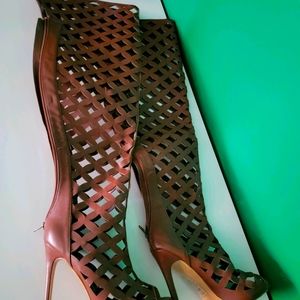 OTK caged brown boots